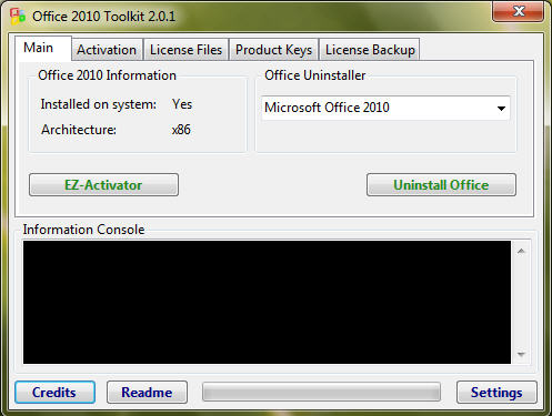 office 2010 force activation